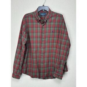 Ralph Lauren XL Custom Fit Mens Plaid Button-Down Red Green Blue Logo